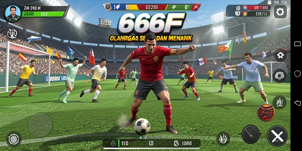 Screenshot utama dari gameplay <strong>666F</strong> menunjukkan aksi olahraga yang seru.