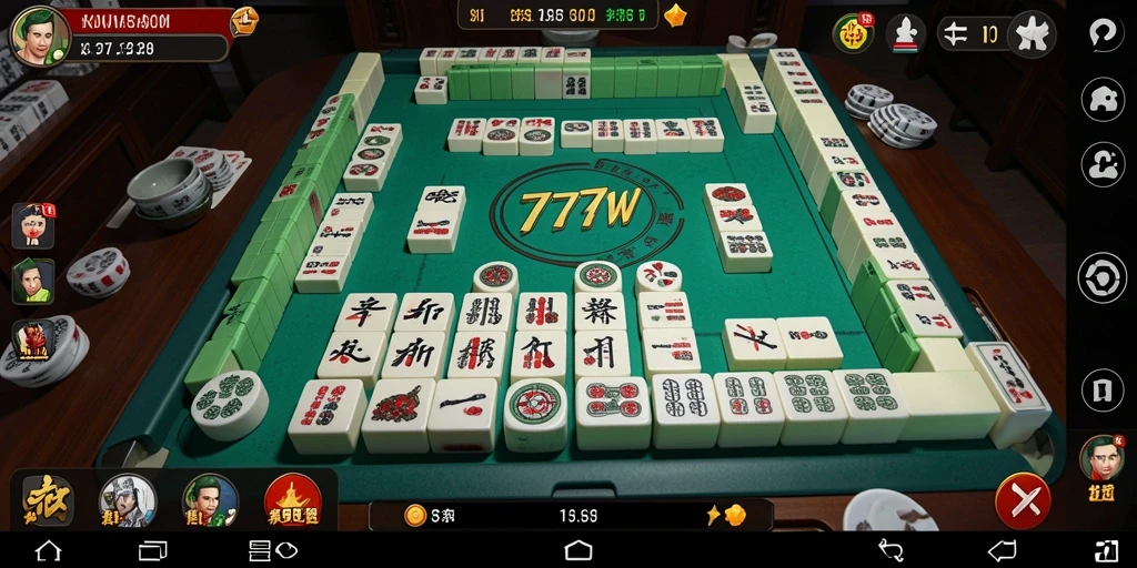 Tampilan gameplay Mahjong yang menarik dan seru di 7777W.