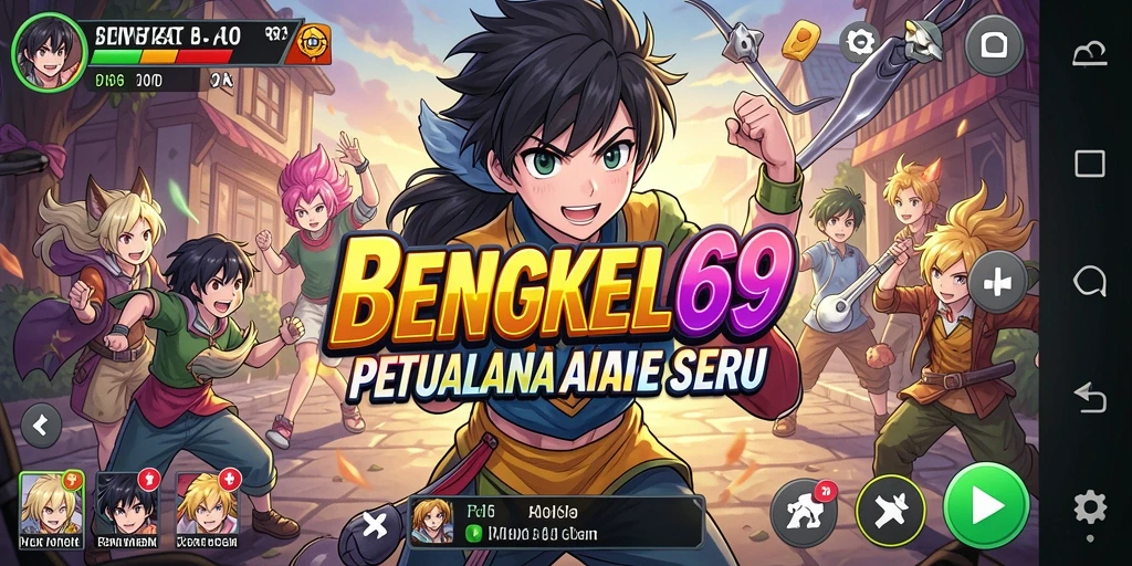 Tampilan visual yang menakjubkan dari gameplay BENGKEL69.