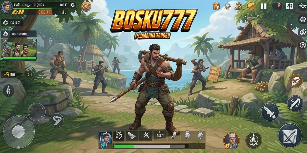 Screenshot gameplay BOSKU777 menampilkan dunia Open World yang memukau.