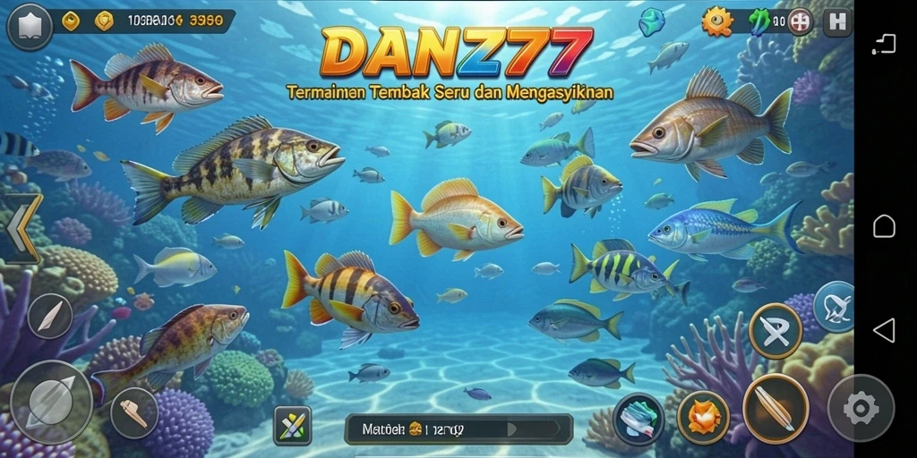 Tangkapan layar menampilkan gameplay seru Tembak Ikan.