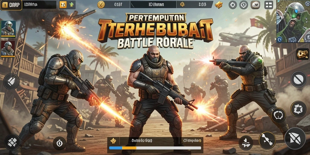 Screenshot dari gameplay menegangkan IDRRP dalam pertempuran Battle Royale.
