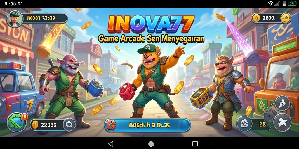 Tangkapan layar INOVA77 menunjukkan aksi gameplay yang seru di level yang penuh tantangan.