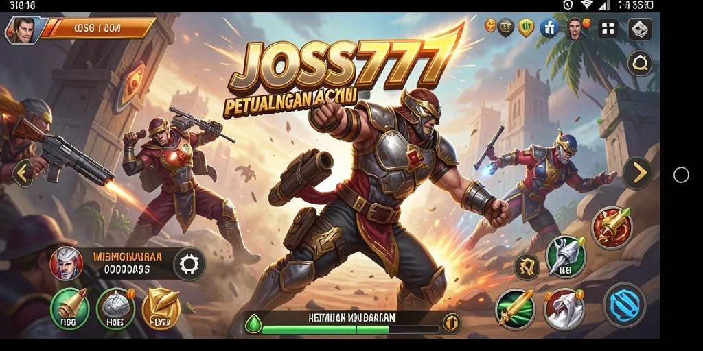 Screenshot menunjukkan aksi menegangkan dalam JOSS777 dengan pertarungan seru.