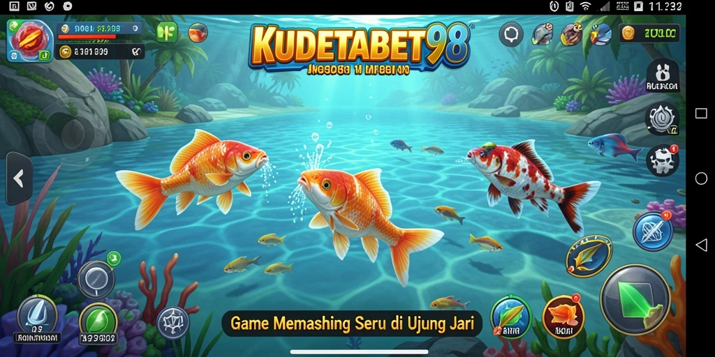 Screenshot KUDETABET98 menampilkan aksi memancing yang mendebarkan di tengah pemandangan yang menakjubkan.