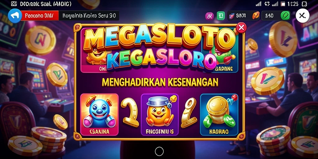 Screenshot MEGASLOTO menampilkan gameplay kasino yang seru.