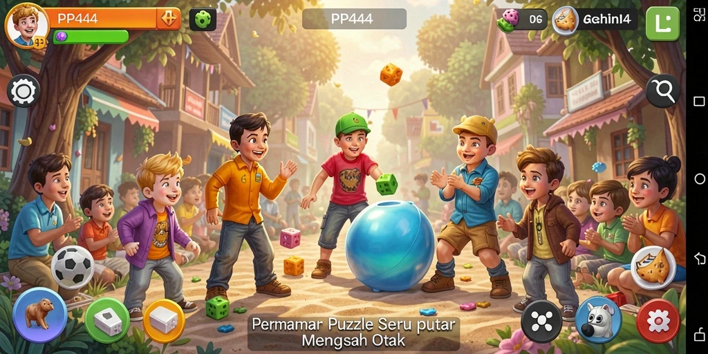 Screenshot utama PP444 menampilkan gameplay puzzle yang mendebarkan.