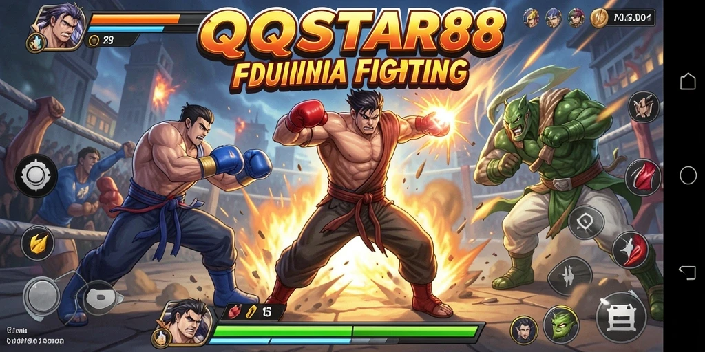 Screenshot gameplay menunjukkan pertarungan epik di QQSTAR88.