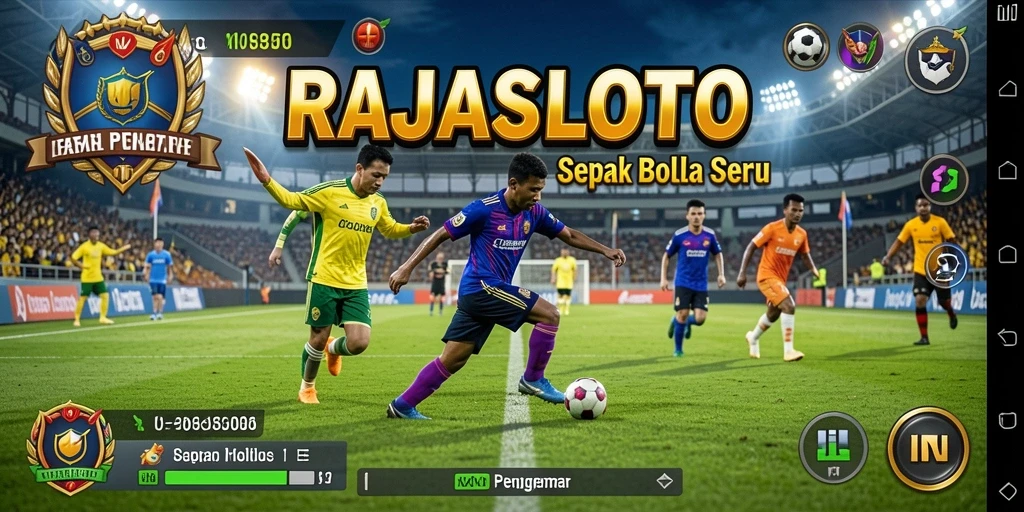 Tampilan seru gameplay <strong>RAJASLOTO</strong> dengan pemain beraksi di lapangan.