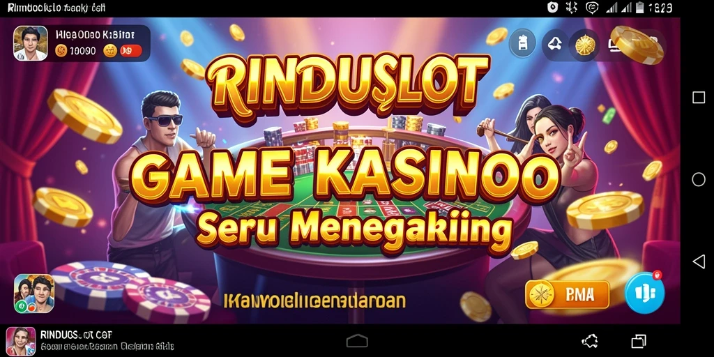 Tangkapan layar gameplay RINDUSLOT menampilkan mesin slot yang berwarna-warni.