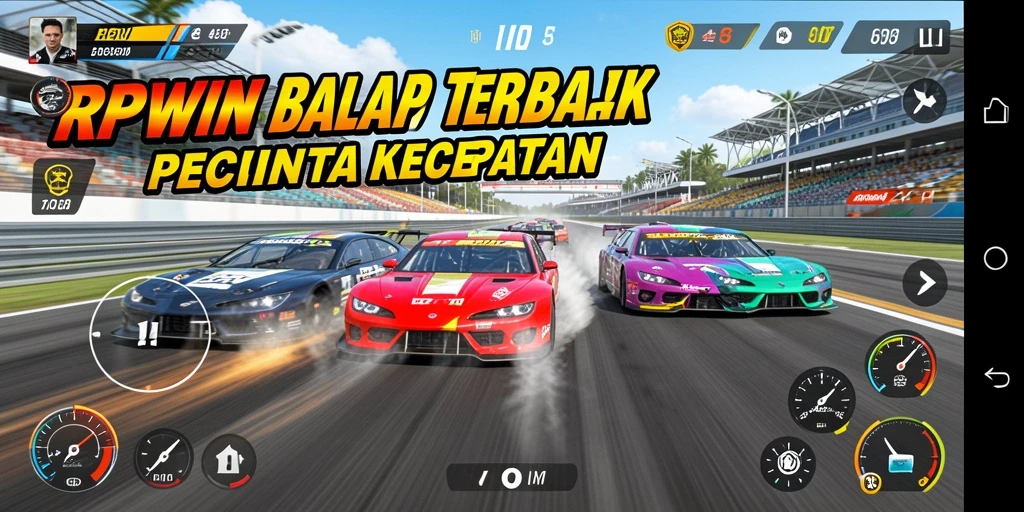 Menampilkan aksi balap cepat dan mobil yang canggih di RPWIN.
