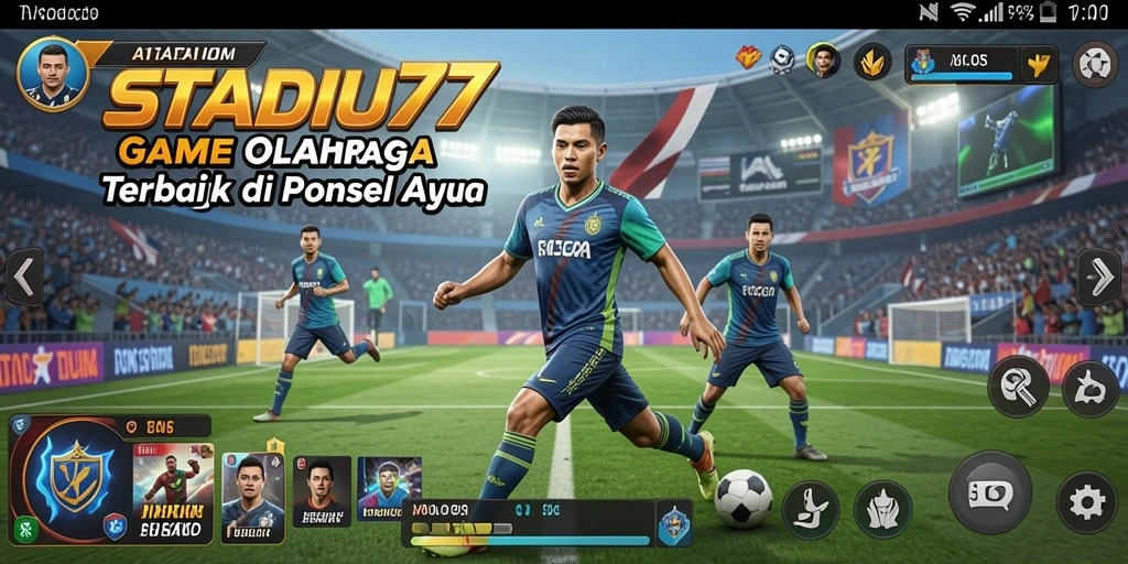 Tampilan gameplay STADIUM77 dengan aksi olahraga yang seru.
