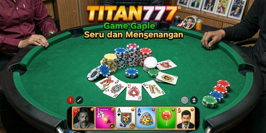 Gameplay seru Gaple di TITAN777 dengan teman-teman.