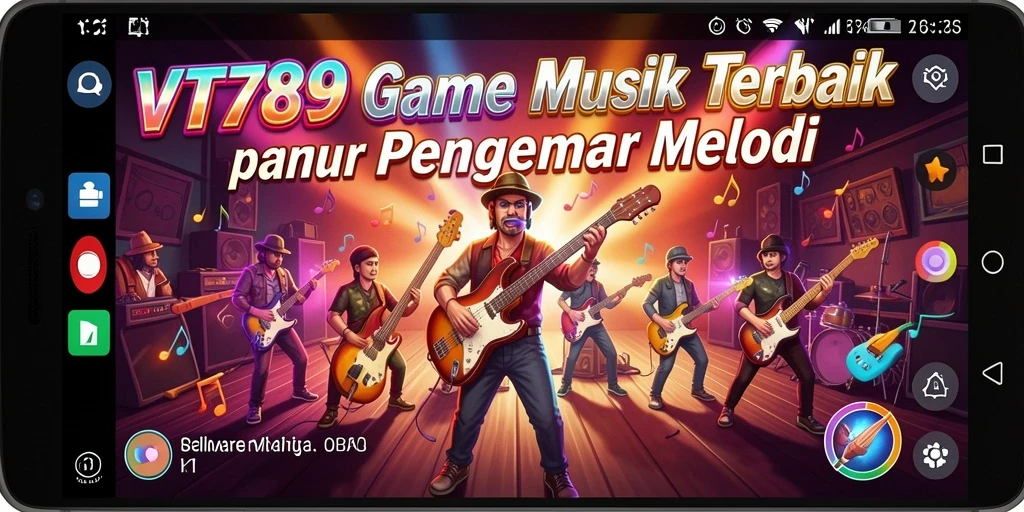 Tangkapan layar menunjukkan gameplay seru VT789 dengan berbagai pilihan lagu.